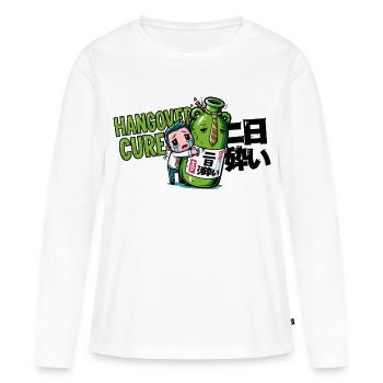 Support des chats : Japon - T-shirt manches longues Premium bio Femme - blanc - Devant - Julia (174cm)