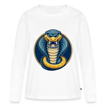 Logo clipart de personnage de personnage de dessin animé mascotte Cobra Kawaii - T-shirt manches longues Premium bio Femme - blanc - Devant - Julia (174cm)