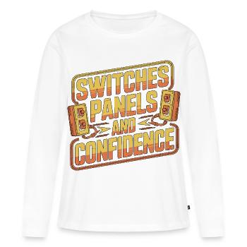 Industrial Electrician Switches Panels Maintenance - Frauen Premium Bio Langarmshirt - Weiß - Vorne - Julia (174cm)