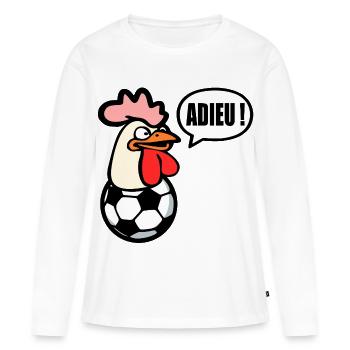 Adieu Football Poules - T-shirt manches longues Premium bio Femme - blanc - Devant - Julia (174cm)
