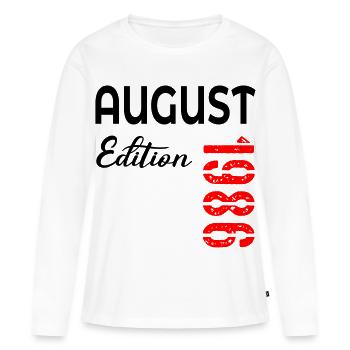40. Geburtstag August 1986 - Frauen Premium Bio Langarmshirt - Weiß - Vorne - Julia (174cm)