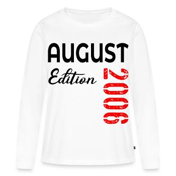 20e anniversaire août 2006 - T-shirt manches longues Premium bio Femme - blanc - Devant - Julia (174cm)