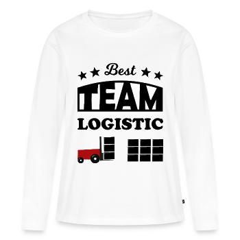 Logistics Team - Women's Premium Organic Long Sleeve Shirt - white - Front - Julia (174cm)