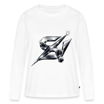 S! Logo Chrome (DJ SASH !) - T-shirt manches longues Premium bio Femme - blanc - Devant - Julia (174cm)