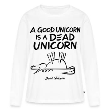 Une bonne licorne est une licorne morte - T-shirt manches longues Premium bio Femme - blanc - Devant - Julia (174cm)