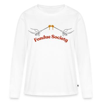 Société de Fondue - T-shirt manches longues Premium bio Femme - blanc - Devant - Julia (174cm)