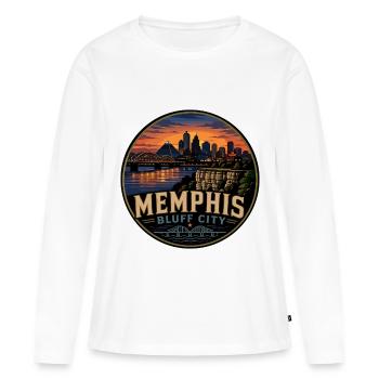 Souvenir rétro de voyage à Memphis Bluff City - T-shirt manches longues Premium bio Femme - blanc - Devant - Julia (174cm)