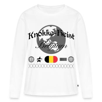 Souvenir de streetwear de Knokke-Heist en Belgique - T-shirt manches longues Premium bio Femme - blanc - Devant - Julia (174cm)