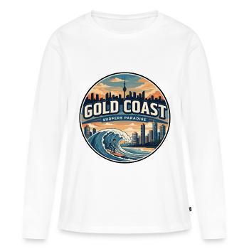 Insigne rétro des Gold Coast Surfers Paradise - T-shirt manches longues Premium bio Femme - blanc - Devant - Julia (174cm)