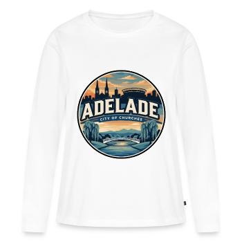 Retro Adelaide River Torrens Reiseabzeichen - Frauen Premium Bio Langarmshirt - Weiß - Vorne - Julia (174cm)
