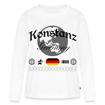 Souvenir de voyage pour le streetwear de Konstanz Allemagne - T-shirt manches longues Premium bio Femme - blanc - Devant - Julia (174cm)