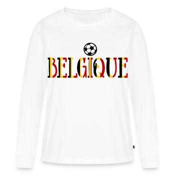 Belgique Football - T-shirt manches longues Premium bio Femme - blanc - Devant - Julia (174cm)