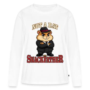 Pas un rat Le Père Snack Mascotte gangster Hamster - T-shirt manches longues Premium bio Femme - blanc - Devant - Julia (174cm)