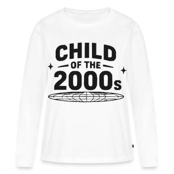 L’enfant des années 2000 - T-shirt manches longues Premium bio Femme - blanc - Devant - Julia (174cm)