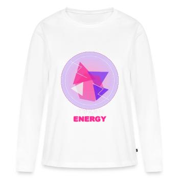 Urban Energy – Neongeometrisches Muster - Frauen Premium Bio Langarmshirt - Weiß - Vorne - Julia (174cm)