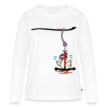 Skilift - Ski Gans - Frauen Premium Bio Langarmshirt - Weiß - Vorne - Julia (174cm)