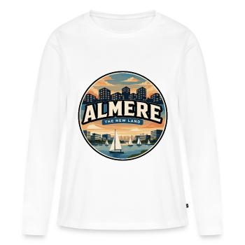 Retro Almere Weerwater Lake Badge - Women's Premium Organic Long Sleeve Shirt - white - Front - Julia (174cm)