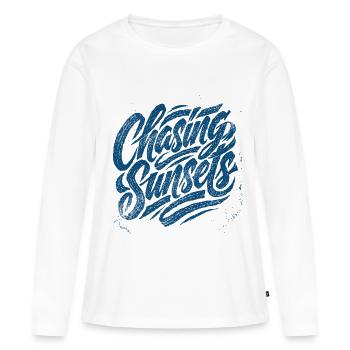 Chasing Sunrise - Frauen Premium Bio Langarmshirt - Weiß - Vorne - Julia (174cm)