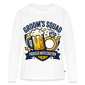 L’équipe du marié procéde avec prudence - T-shirt manches longues Premium bio Femme - blanc - Devant - Julia (174cm)