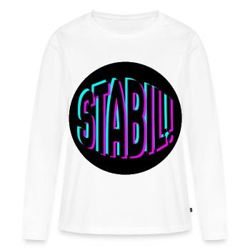 étable - T-shirt manches longues Premium bio Femme - blanc - Devant - Julia (174cm)