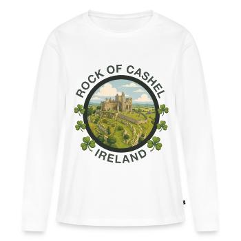 Rocher de Cashel - T-shirt manches longues Premium bio Femme - blanc - Devant - Julia (174cm)