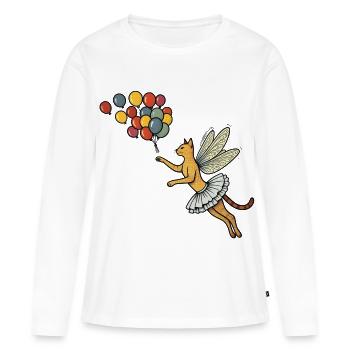 Des mouches féées avec des ballons colorés - T-shirt manches longues Premium bio Femme - blanc - Devant - Julia (174cm)