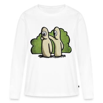 L’amitié dans la nature - T-shirt manches longues Premium bio Femme - blanc - Devant - Julia (174cm)