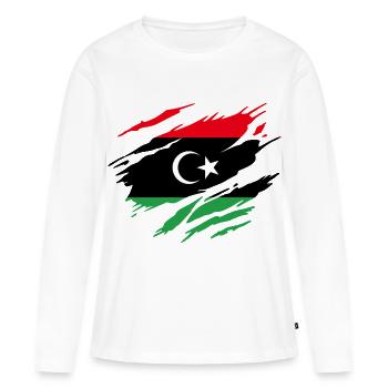 Libysche Libysche Flagge - Frauen Premium Bio Langarmshirt - Weiß - Vorne - Julia (174cm)