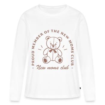 Première fête des mères pour la nouvelle maman - T-shirt manches longues Premium bio Femme - blanc - Devant - Julia (174cm)