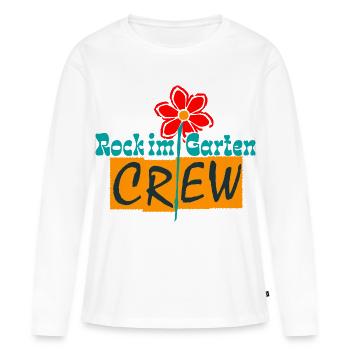 Rock in the Garden Crew – Jardinier Flowers Design - T-shirt manches longues Premium bio Femme - blanc - Devant - Julia (174cm)