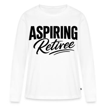 Aspirant retraité - T-shirt manches longues Premium bio Femme - blanc - Devant - Julia (174cm)