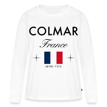 Colmar France coordonne le souvenir de voyage - T-shirt manches longues Premium bio Femme - blanc - Devant - Julia (174cm)