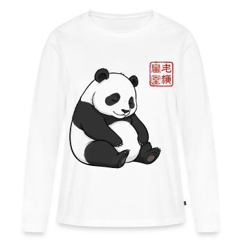 Panda endormi Cadeau adorable d’animaux paresseux - T-shirt manches longues Premium bio Femme - blanc - Devant - Julia (174cm)