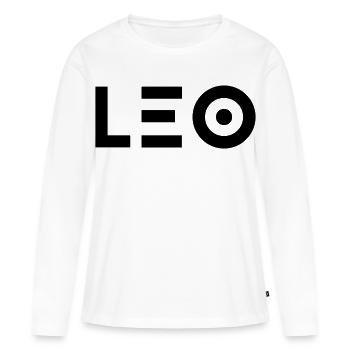 Prénom Leo - T-shirt manches longues Premium bio Femme - blanc - Devant - Julia (174cm)