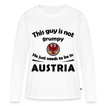 Aigle Rouge Autriche sur le Cercle Gris - T-shirt manches longues Premium bio Femme - blanc - Devant - Julia (174cm)