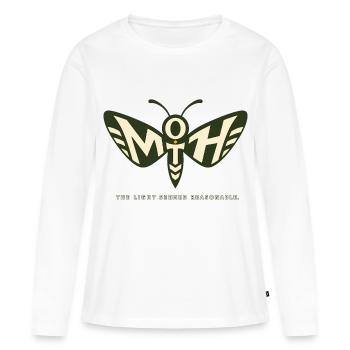 MOTH – La lumière semblait raisonnable - T-shirt manches longues Premium bio Femme - blanc - Devant - Julia (174cm)