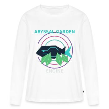 Moteur Abyssal Garden - T-shirt manches longues Premium bio Femme - blanc - Devant - Julia (174cm)