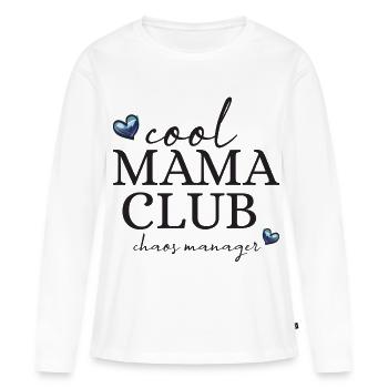 Chaos Manager Mama Club - T-shirt manches longues Premium bio Femme - blanc - Devant - Julia (174cm)