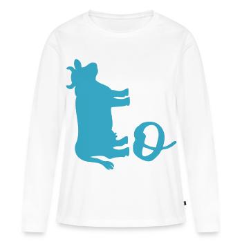 Vache suédoise - T-shirt manches longues Premium bio Femme - blanc - Devant - Julia (174cm)