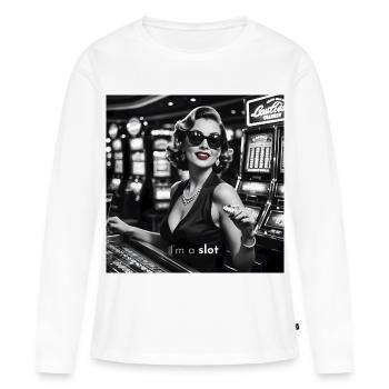 ImaSlot - Frauen Premium Bio Langarmshirt - Weiß - Vorne - Julia (174cm)