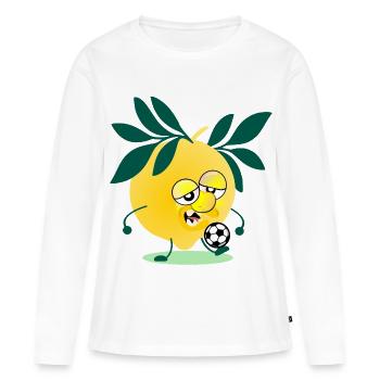 Kinder Fußball Zitrone - Frauen Premium Bio Langarmshirt - Weiß - Vorne - Julia (174cm)