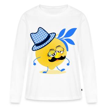 Bavaria Lemon Mustache - Women's Premium Organic Long Sleeve Shirt - white - Front - Julia (174cm)