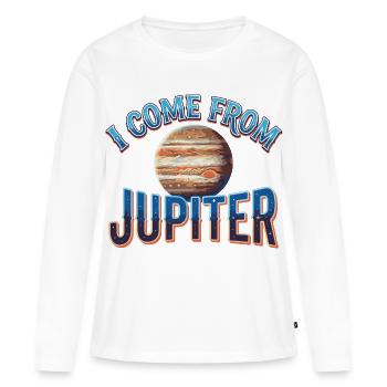 Je viens de Jupiter - T-shirt manches longues Premium bio Femme - blanc - Devant - Julia (174cm)