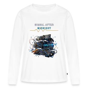 Synthétiseur modulaire nocturne - T-shirt manches longues Premium bio Femme - blanc - Devant - Julia (174cm)