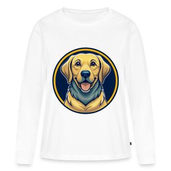 Labrador Retriever Hund Kawaii Cartoon Clipart Logo - Frauen Premium Bio Langarmshirt - Weiß - Vorne - Julia (174cm)