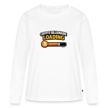 Crypto Billionaire Loading - Women's Premium Organic Long Sleeve Shirt - white - Front - Julia (174cm)