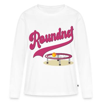 Roundnet Set - Frauen Premium Bio Langarmshirt - Weiß - Vorne - Julia (174cm)