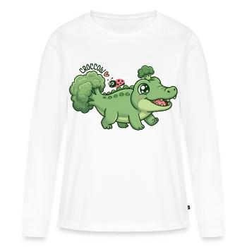 Crocoli brocoli mignon, crocoli - T-shirt manches longues Premium bio Femme - blanc - Devant - Julia (174cm)