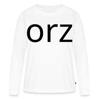 orz emoticon désespoir ASCII classique - T-shirt manches longues Premium bio Femme - blanc - Devant - Julia (174cm)