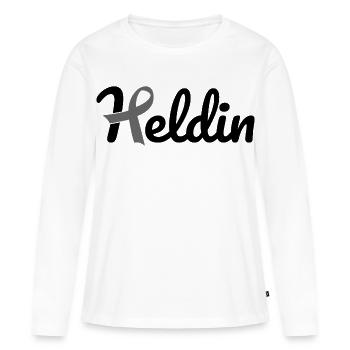 Heldin Krebs - Frauen Premium Bio Langarmshirt - Weiß - Vorne - Julia (174cm)